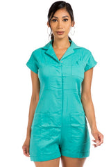 Teal Front Button Romper king-general-store-5710.myshopify.com