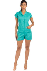 Teal Front Button Romper king-general-store-5710.myshopify.com