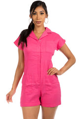 Pink Button Up Romper king-general-store-5710.myshopify.com