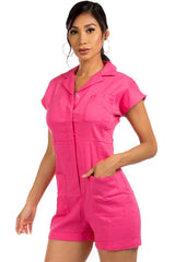 Pink Button Up Romper king-general-store-5710.myshopify.com