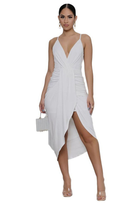 Sleeveless Cross Back Wrap Style Midi Dress king-general-store-5710.myshopify.com