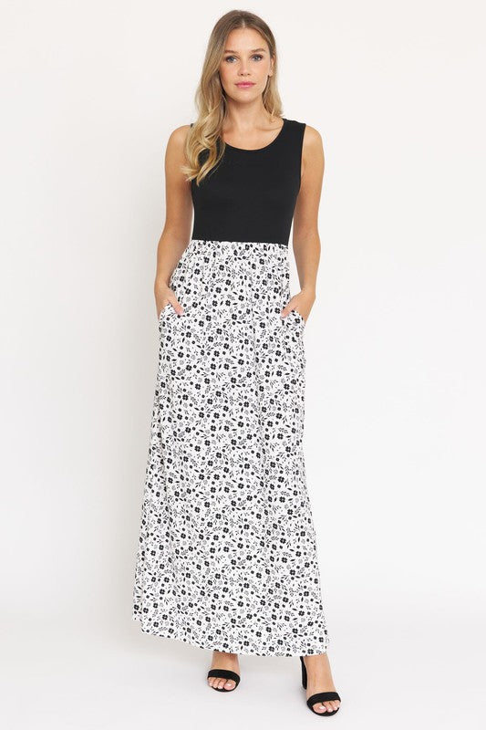 Sleeveless Floral Maxi Dress