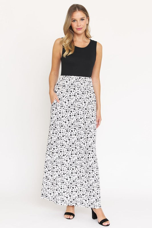 Sleeveless Floral Maxi Dress