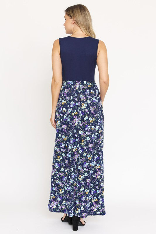 Sleeveless Floral Maxi Dress