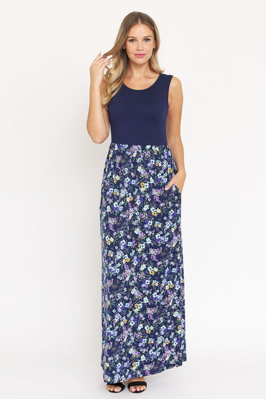 Sleeveless Floral Maxi Dress