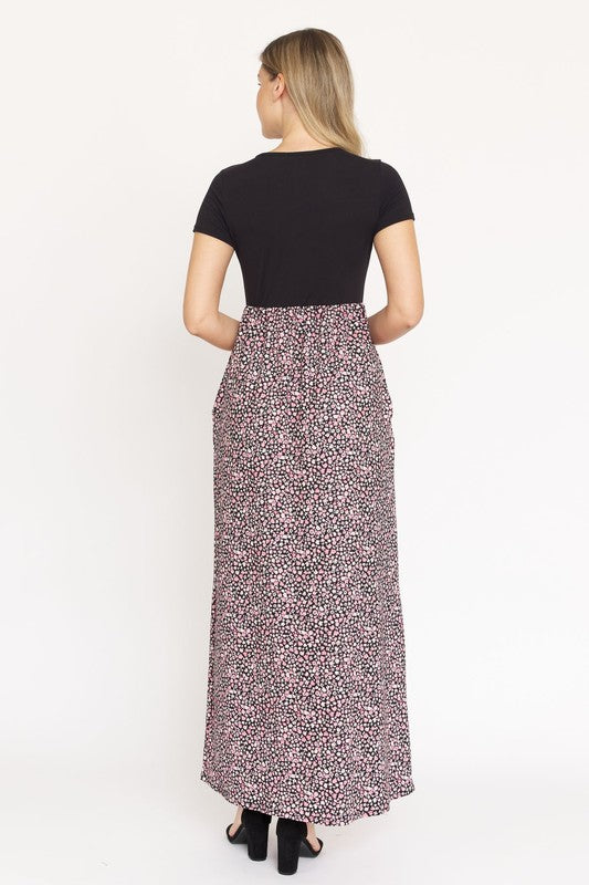 Short Sleeve Floral Maxi Dress