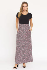 Short Sleeve Floral Maxi Dress