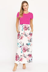 Short Sleeve Floral Maxi Dress