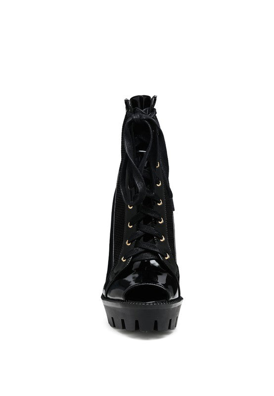 PEEPQUE PEEP TOE LACE-UP BOOTIES king-general-store-5710.myshopify.com