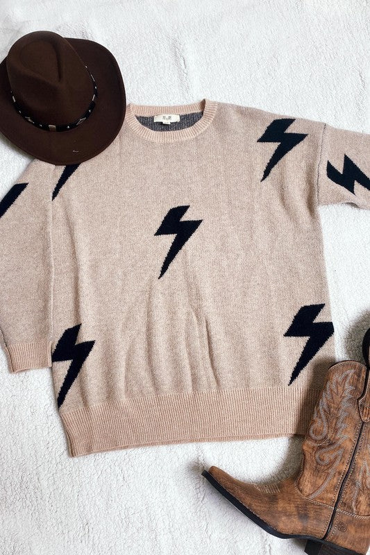 Lightening Bolt Crewneck Sweater