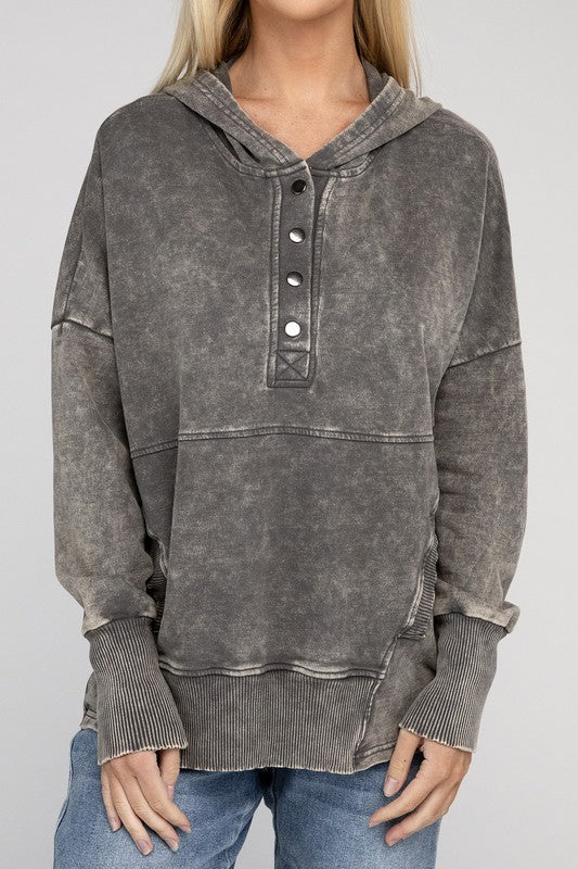 French Terry Acid Wash Kangaroo Pocket Hoodie king-general-store-5710.myshopify.com