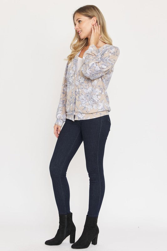 Floral Button Drop Shoulder Cardigan king-general-store-5710.myshopify.com