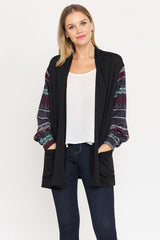 Bishop Sleeve Open Cardigan With Pockets king-general-store-5710.myshopify.com