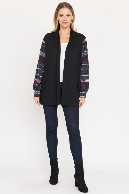 Bishop Sleeve Open Cardigan With Pockets king-general-store-5710.myshopify.com