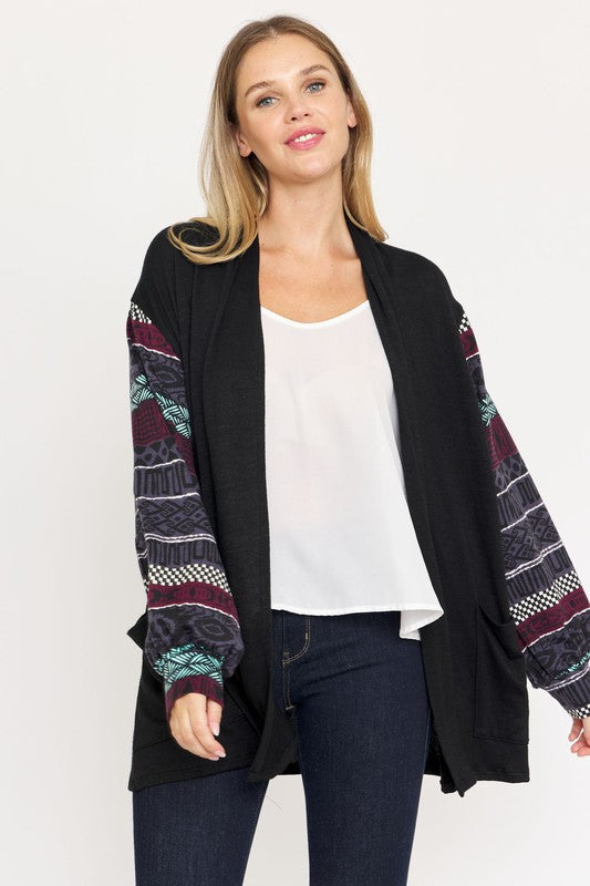 Bishop Sleeve Open Cardigan With Pockets king-general-store-5710.myshopify.com