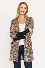 Leopard Print Open Cardigan