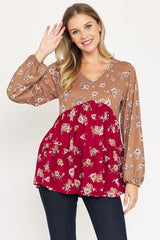 V Neck Tiered Baby Doll Top