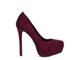 CLARISSE Diamante Faux Suede high Heeled Pumps king-general-store-5710.myshopify.com