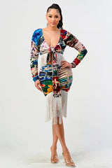 Athina Multi Print Crop fringe Top & Skirt Set king-general-store-5710.myshopify.com