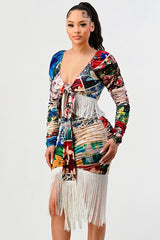 Athina Multi Print Crop fringe Top & Skirt Set king-general-store-5710.myshopify.com