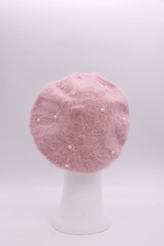 PEARL FAUX FUR FASHION BERET king-general-store-5710.myshopify.com