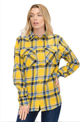 Boyfriend Fit Checker Plaid Flannel Long Sleeve king-general-store-5710.myshopify.com