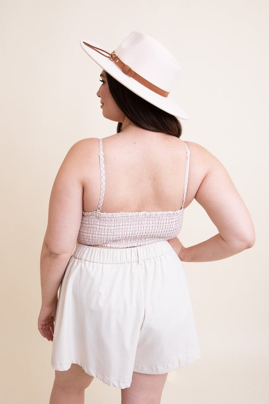 Plus Size Gingham Smocked Bralette king-general-store-5710.myshopify.com