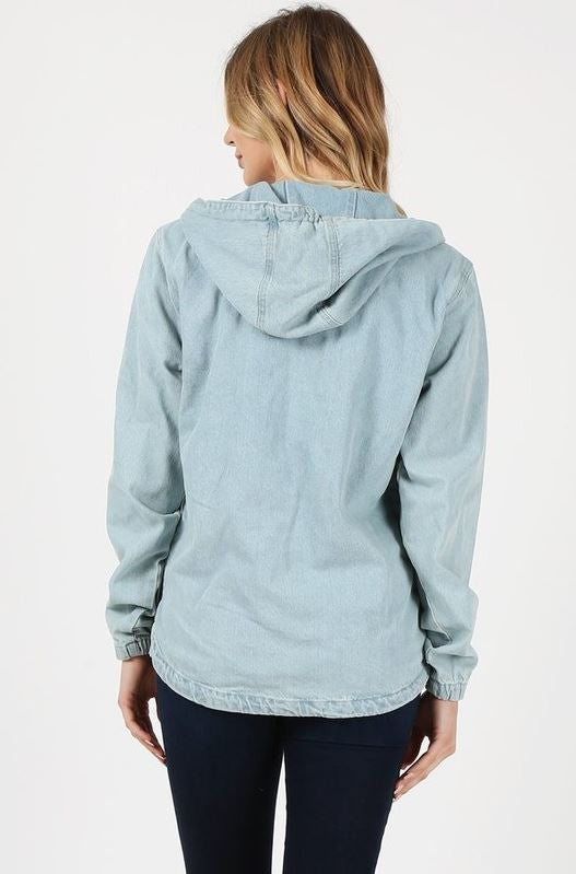 Light Denim Hoodie Jacket king-general-store-5710.myshopify.com