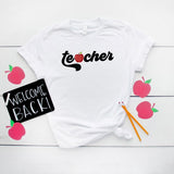 Teacher Bold Apple Short Sleeve Graphic Tee