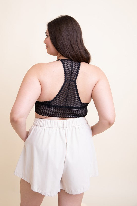 Plus Size Ribbed Lace Boho Racerback Bralette king-general-store-5710.myshopify.com