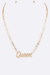 QUEEN Pendant Necklace Set