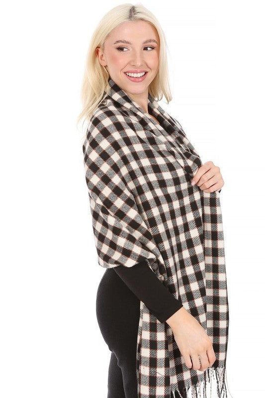 FRINGED PLAID LONG SCARF king-general-store-5710.myshopify.com