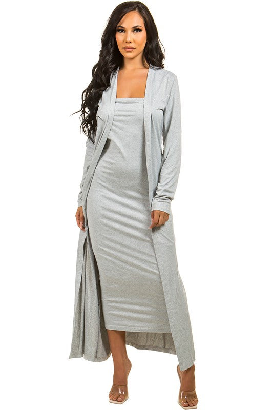 Grey Strapless Dress with Cover Up king-general-store-5710.myshopify.com