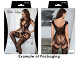 Plus Criss Cross Detail Fishnet Dress with Thong