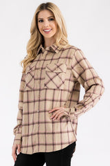 Boyfriend Fit Checker Plaid Flannel Long Sleeve king-general-store-5710.myshopify.com