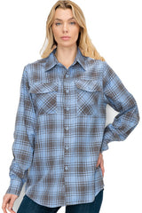 Boyfriend Fit Checker Plaid Flannel Long Sleeve king-general-store-5710.myshopify.com