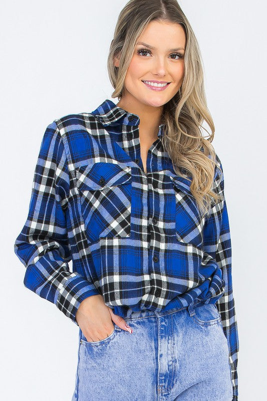 Boyfriend Fit Checker Plaid Flannel Long Sleeve king-general-store-5710.myshopify.com