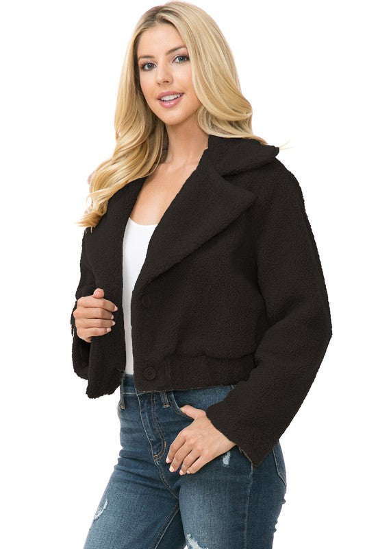 Lapel Collar Faux Fur Jacket king-general-store-5710.myshopify.com