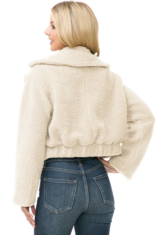 Lapel Collar Faux Fur Jacket king-general-store-5710.myshopify.com