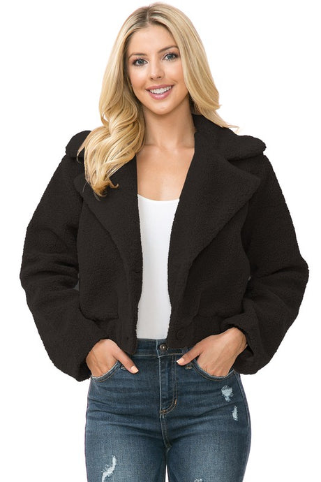 Lapel Collar Faux Fur Jacket king-general-store-5710.myshopify.com