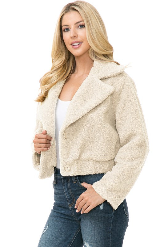 Lapel Collar Faux Fur Jacket king-general-store-5710.myshopify.com