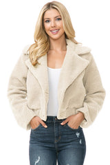 Lapel Collar Faux Fur Jacket king-general-store-5710.myshopify.com