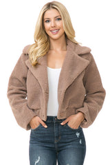 Lapel Collar Faux Fur Jacket king-general-store-5710.myshopify.com