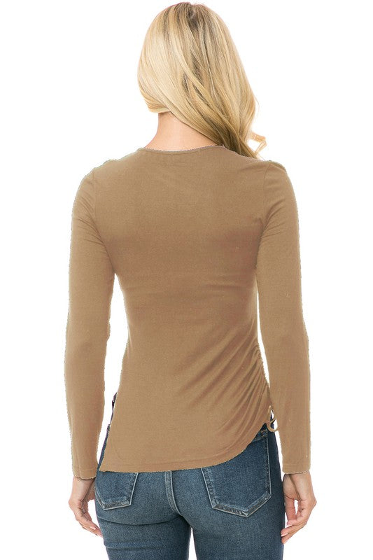 Open Sided Knit Long Sleeve Top