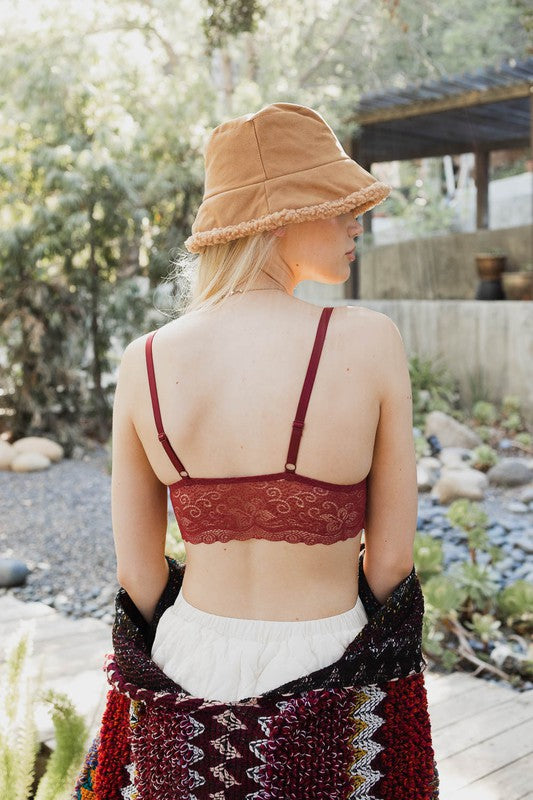 Velvet longline Lace Bralette king-general-store-5710.myshopify.com