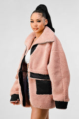 ATHINA OVERSIZED SHERPA WITH CONTRAST JACKET king-general-store-5710.myshopify.com