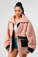 ATHINA OVERSIZED SHERPA WITH CONTRAST JACKET king-general-store-5710.myshopify.com