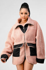ATHINA OVERSIZED SHERPA WITH CONTRAST JACKET king-general-store-5710.myshopify.com