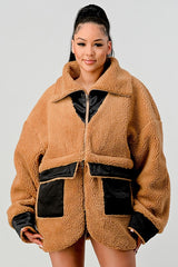 ATHINA OVERSIZED SHERPA WITH CONTRAST JACKET king-general-store-5710.myshopify.com