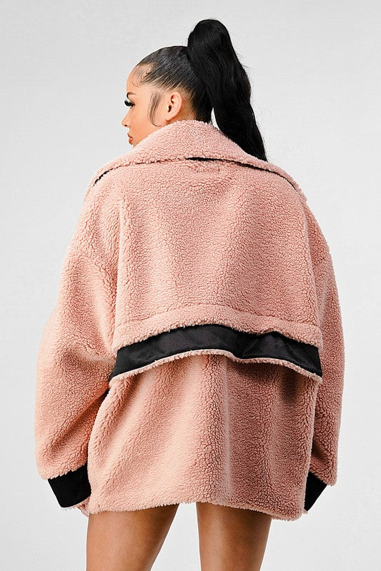 ATHINA OVERSIZED SHERPA WITH CONTRAST JACKET king-general-store-5710.myshopify.com